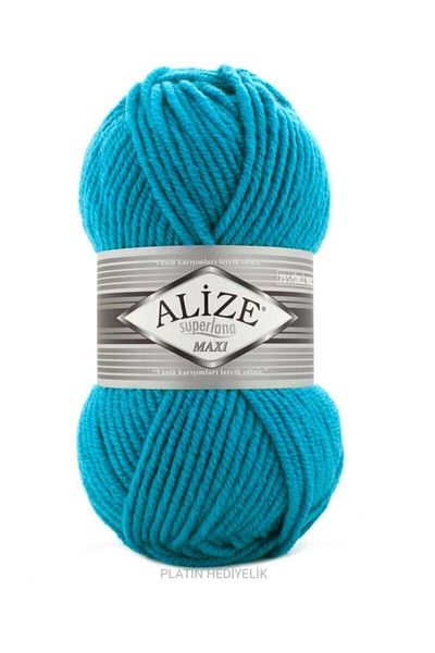 Alize (5 τεμάχια) Superlana Maxi 484 Τυρκουάζ Πλεκτά Χειροποίητα Νήματα Γιλέκο Ζακέτα Νήματα Φουλάρι Πλεκτό Νήμα