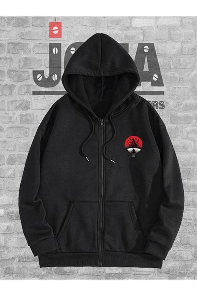 Joza Outdoors Жени Мъже Унисекс Наруто Аниме 3 нишки Суичър с цип и качулка Поларено яке