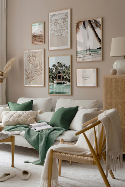 Artavessa 6 Parça Ahşap Çerçeve Görünümlü Mdf Tablo Seti