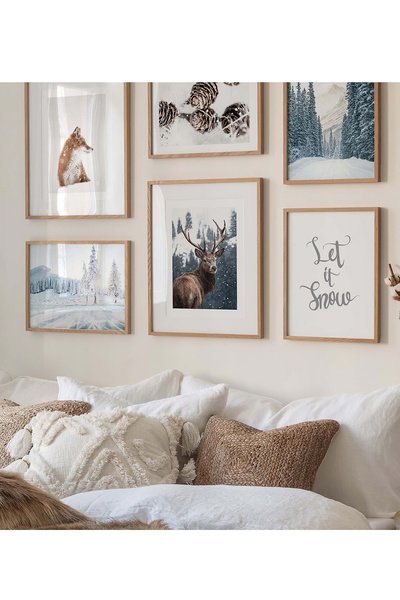 Artavessa 6 Parça Ahşap Çerçeve Görünümlü Mdf Tablo Seti