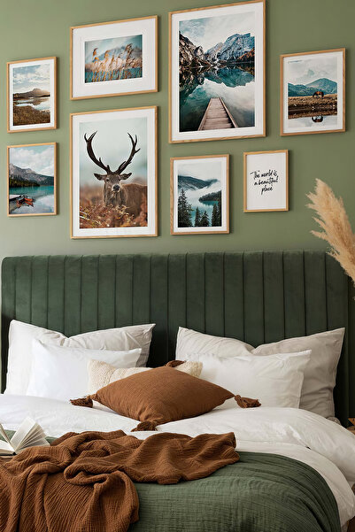 Artavessa 8 Parça Ahşap Çerçeve Görünümlü Mdf Tablo Seti