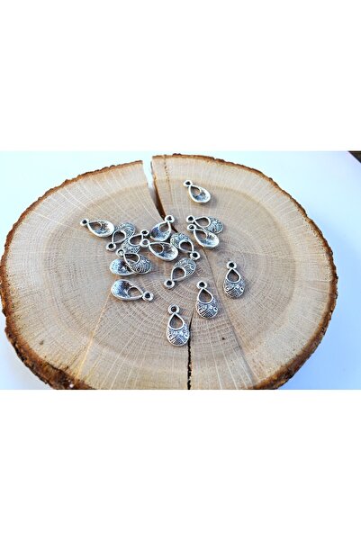 FlowerAksesuar 10 ADET - 9x17 mm BOŞ DAMLA SALLANTI UÇ, KOLYE UCU BOŞ DAMLA D...