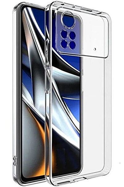 CEPSTOK Poco X4 Pro 5G Kılıf Şeffaf Kamera Korumalı Tıpalı Yumuşak Silikon