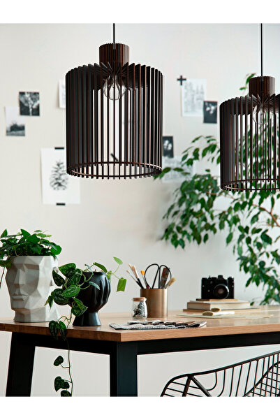Ferisa Home MODERN AHŞAP AVİZE TAVAN LAMBASI