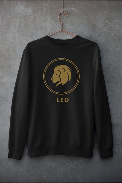 Raf Coll Unisex Oversize Crew Neck Arslan Burç Ψηφιακή στάμπα φούτερ με δύο νήματα εσωτερικά ανυψωμένα