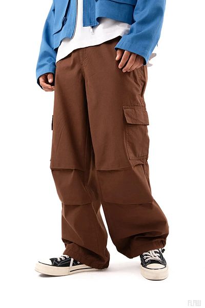 Gofeel Harajuku Street Cargo Anthracite Extra Baggy Tech Jean με πώμα τσέπης