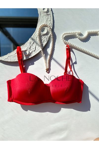 La Noche Lingerie Red Lotus Push-Up Whole Cup Detachable Strap Strapless Bra