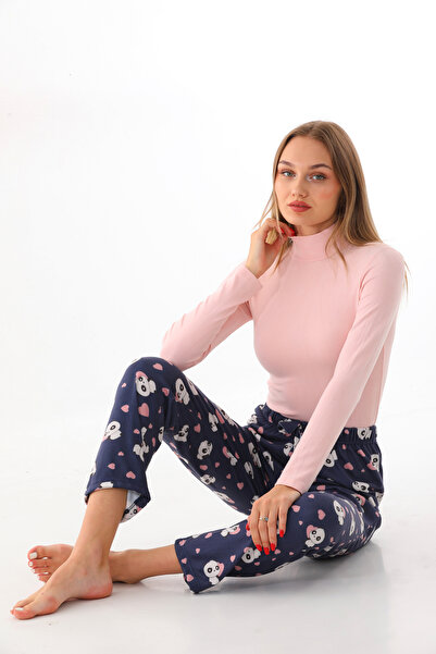 Arvin Pijama Kadın Panda Karakter Baskılı Termal Pijama Altı Homewear