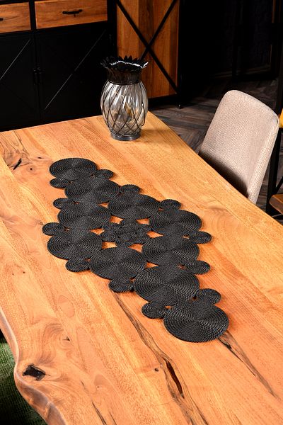 Natural Dowry 90x40cm Black Runner, Sufragerie/bucatarie/Husa de masa, Husa de lux pentru living