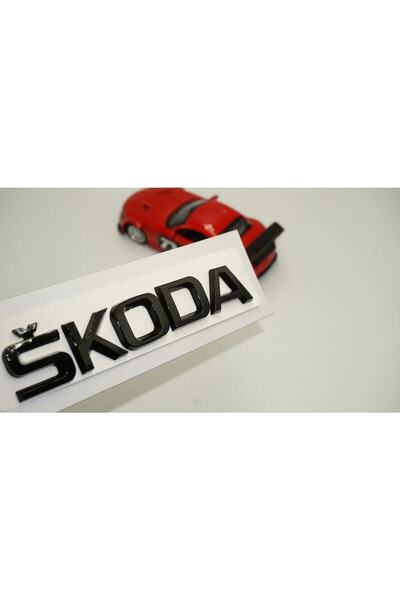 EDEXPORT Skoda Uyumlu Bagaj Siyah Uyumlu Abs Orjinal 3m 3d Yazı Logo Amblem