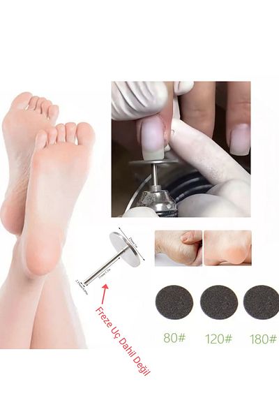 Beauty Box 10 Pieces Adhesive Sanding Disc Set#150 (Medium Thin) Manicure Pedicure Hand Foot Nail Care 25mm