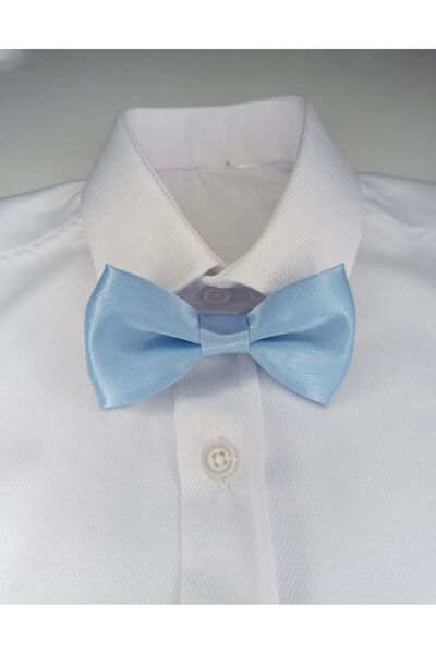 GallanD Light Blue Children's Satin Birthday Wedding Special Day Practical Elastic Bow Tie 10 Pack