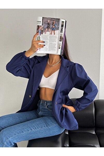 Noa Noa Жіночий тренч з гумовими деталями на рукавах