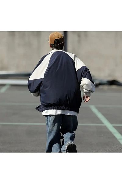 Gofeel Baggy Parachute College Jacket - Ellevana