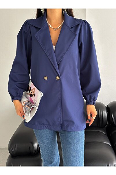 Noa Noa Жіночий тренч з гумовими деталями на рукавах