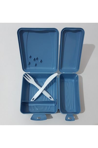 renkli çiçekler 3 Compartment Food Container with Cutlery - Diet Container