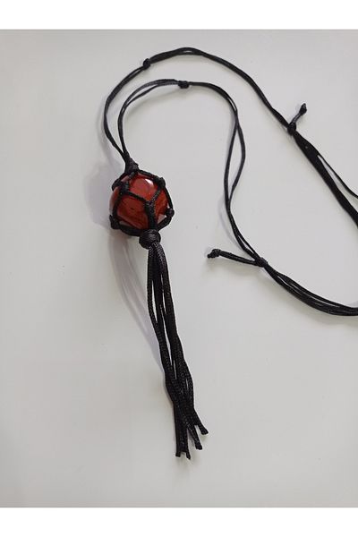 PİRAMİGO Jasper Red Stone Necklace - Purification Natural Stone