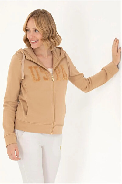 U.S. Polo Assn. Γυναικείο φούτερ με κουκούλα από άμμο Basic G082SZ082.000.1677766.VR085