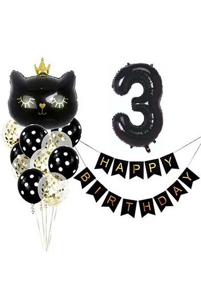 Mini Parti MINI PARTY STORE BLACK CAT BALLOON SET