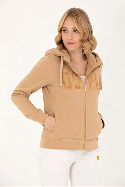 U.S. Polo Assn. Γυναικείο φούτερ με κουκούλα από άμμο Basic G082SZ082.000.1677766.VR085