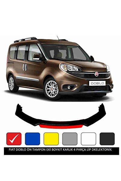 DKELEKTRONİK Fiat Doblo Lip 4 Parça Kırmızı / Tampon Eki