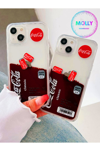 Molly Technology iPhone 13 İçin Coca Cola İçi Sulu Silikon Kılıf