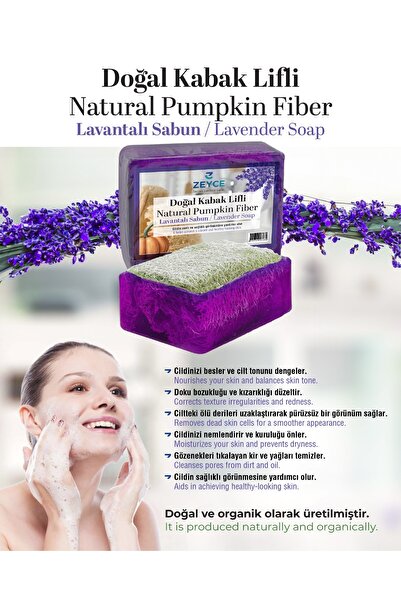 ZEYCE %100 Doğal Kabak Lifli Lavanta Sabunu