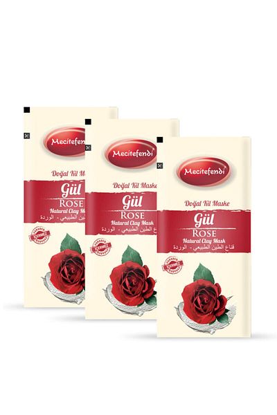 Mecitefendi Natural Clay Mask Rose 20 Gr (Pack of 3)