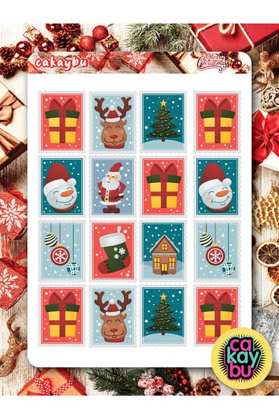 cakaybu Merry Christmass - مجموعة ملصقات هدايا مكونة من ورقة واحدة بحجم A4