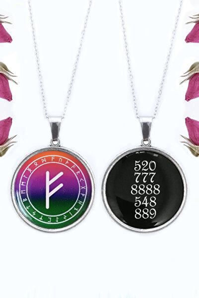 Sihirli Titreşimler Fehu Rune ve Sayı Sekansları Mucize, Başarı, Aşk, Para, İlahi Korunma Çift Taraflı Kolye