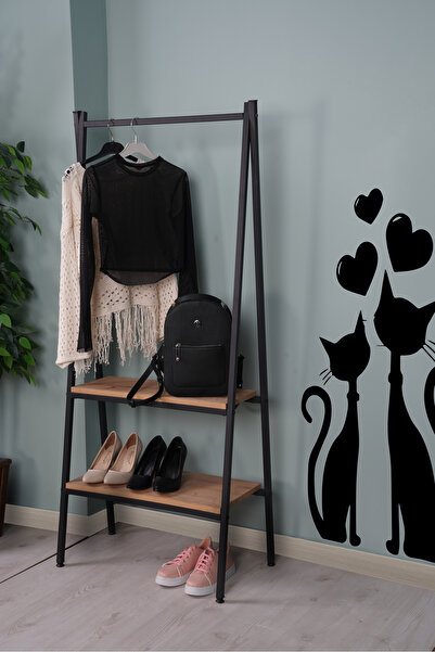 Genel Markalar Yeşim 2 Raflı Metal Giysi Askılığı Ve Ayakkabılık