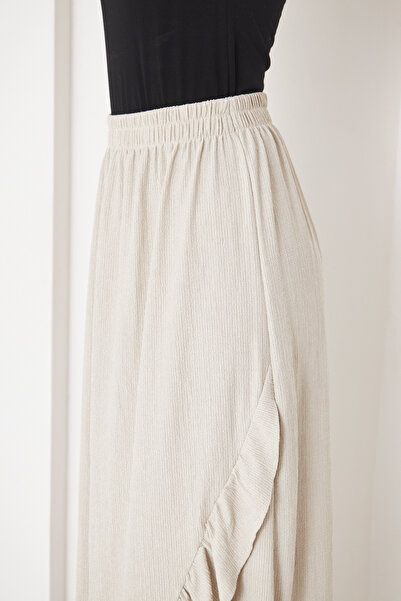 comstar WHITE Ruffled Long Wrap Skirt, Hijab Skirt, Ruffled Skirt, Hijab Long Skirt, Long Gift Skirt