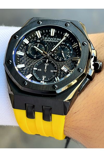 Quantum Functions Active 10 Atm Waterproof Silicone Cord Steel Case Men's Wristwatch