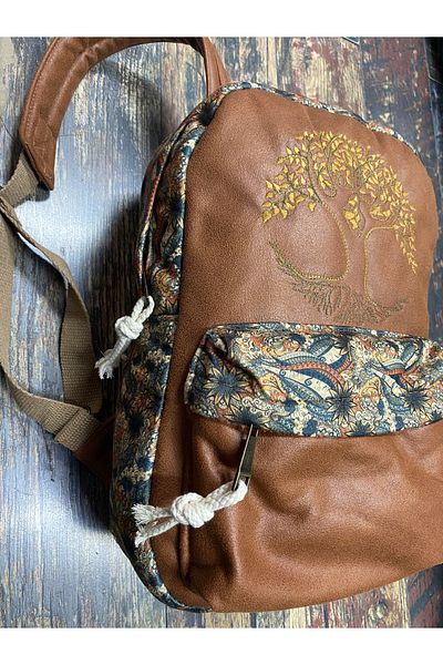Street Bag Tree of Life Κεντημένο Ethnic Αυθεντικό Σακίδιο πλάτης Bohemian Καθημερινή χρήση ταξιδιού
