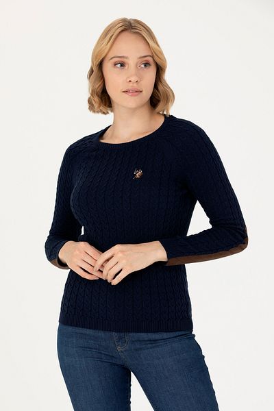 U.S. Polo Assn. Pulover de bază cu gât crew, albastru bleumarin pentru femei G082SZ0TK.000.1629789..VR033