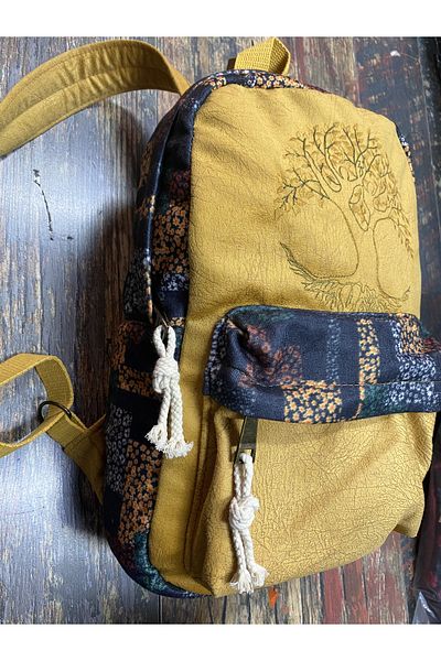 Street Bag Tree of Life Embroidered Ethnic Authentic Bohemian Backpack Daily Travel Use