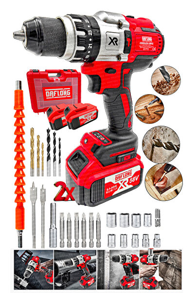 PROXTECH Profesyonel Tork 58V 5Ah Darbeli Bakır Sargılı Vidalama Metal Şanzum...