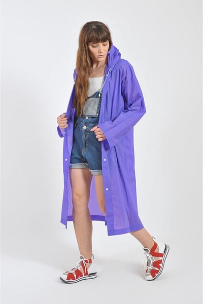SARFEX Unisex Purple Water Windproof Raincoat Hooded