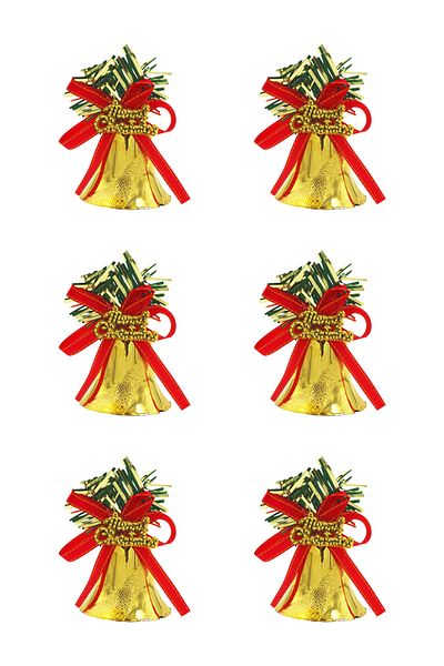 Yusuf Dirik YD Party Supplies Christmas Tree Ornament Luxury Merry Christmas Written Bell 6 Pieces 8 cm