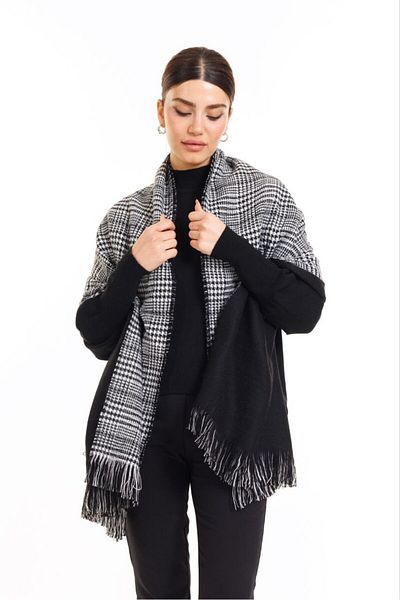 MESCHAIN 4 Seasonal Plaid Wool Shawl Winter 70X190Cm