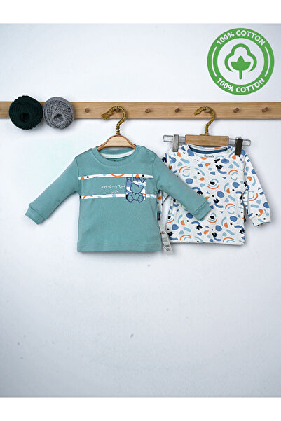Rise Raba Baby 100% Cotton Funny Embroidered Long Sleeve Shoulder Snap T-Shirt