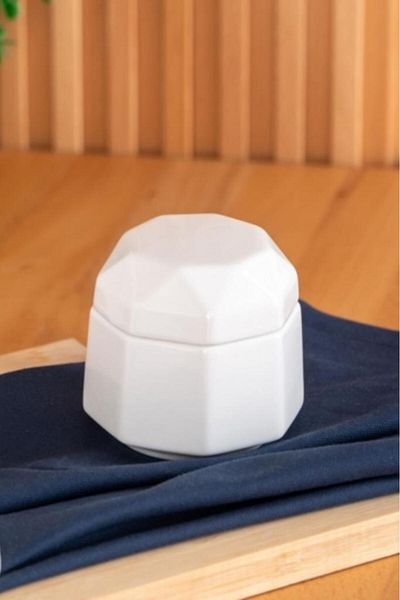 ACAR Master Collection Porcelain Jar with Lid 8 Cm White - BHM-05370