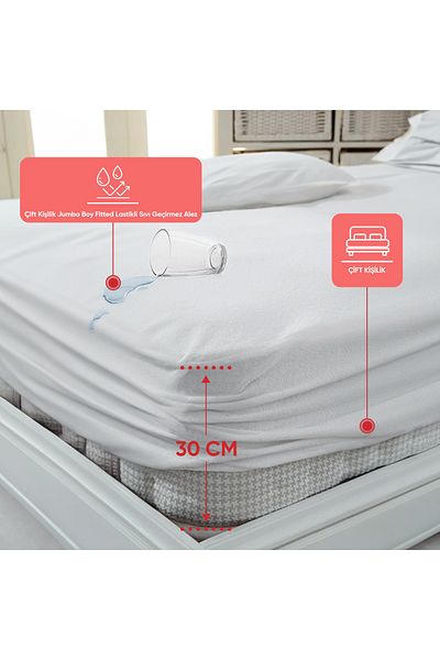 Eve Tekstil Double Jumbo Size Fitted Elastic Liquid Proof Mattresses 200x200