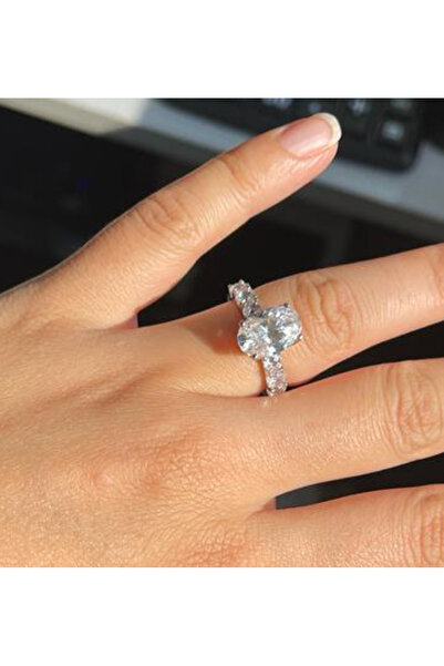 silverpoint Diamond Kesim Beyaz Taşlı Yüzük