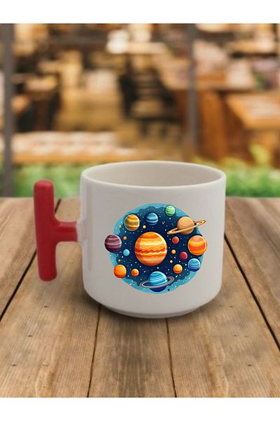 lili hediyelik Designed Solar System Ceramic Coffee Cup and Mug - Gift Tea and Coffee Cup