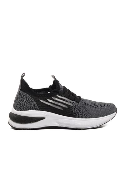 WALKWAY Ravello-F Children's Sports Shoes - Black, White, Smoke, Ornamental Laces and Mesh