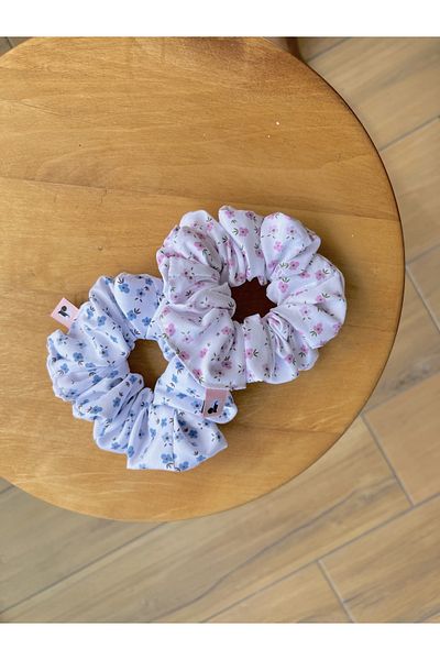 Punchiess Scrunchie Accesoriu pentru păr cu flori albastre (1 buc)