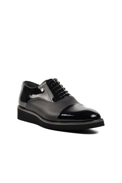 Fosco Black Patent Leather 6590 - Genuine Leather Men's Casual Shoes