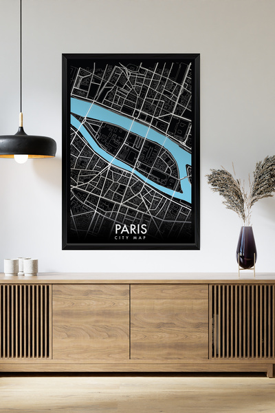Artavessa طاولة خشب MDF ذات إطار أسود من قطعة واحدة بمظهر "Paris Black".