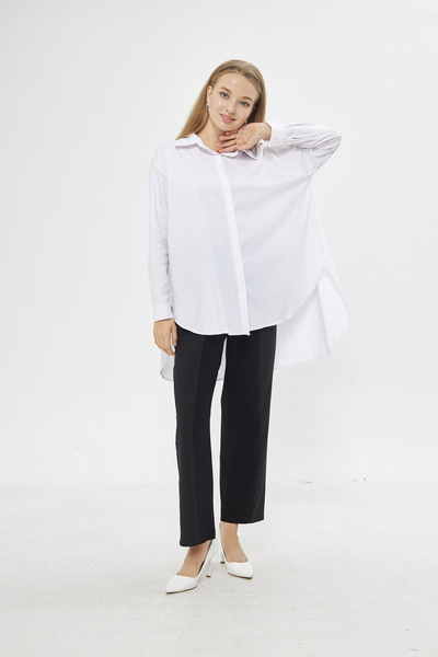 LAMANTE AY KESİM UZUN KOLLU BEYAZ GÖMLEK